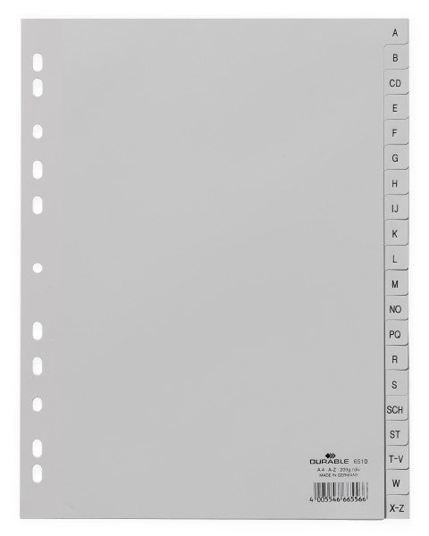 DURABLE Register DIN A4 Vollformat - 20-teilig A-Z