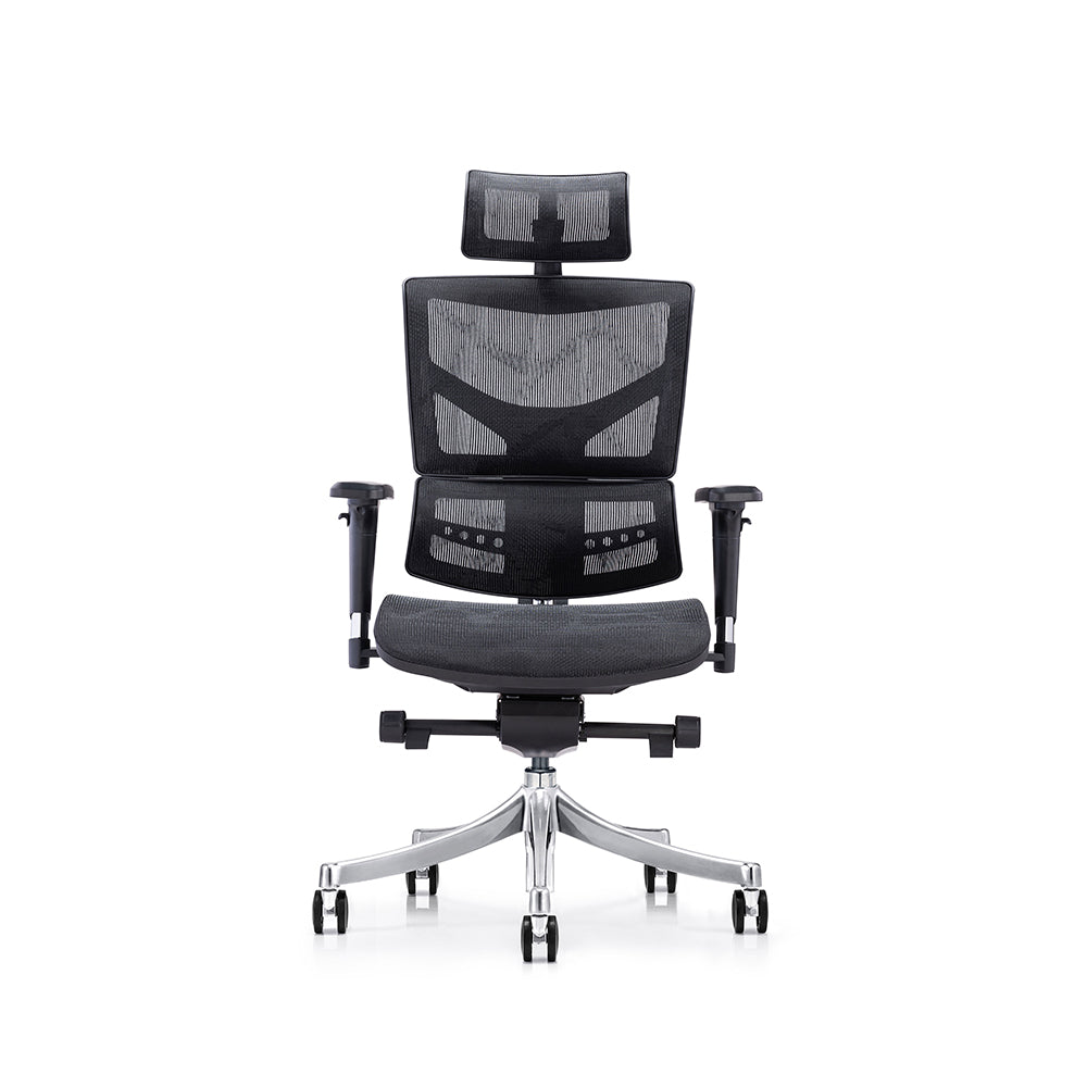 LASER PLUS Ergonomischer Bürostuhl / Schreibtischstuhl KRONOS Schwarz - Sitzhöhe 54 - 65 cm