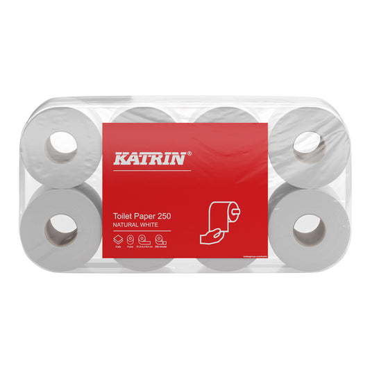 Katrin Toilettenpapier weiß Recycling, 2-lagig (1280 Rollen) -  Pro Rolle 0,33 € /  Pro 50 Blatt 0,07 €