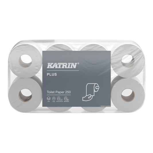 Katrin Plus Toilettenpapier weiß, 3-lagig (1512 Rollen) -  Pro Rolle 0,40 € /  Pro 50 Blatt 0,08 €