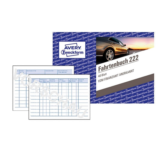 AVERY ZWECKFORM Formularbuch 222 Fahrtenbuch Pkw