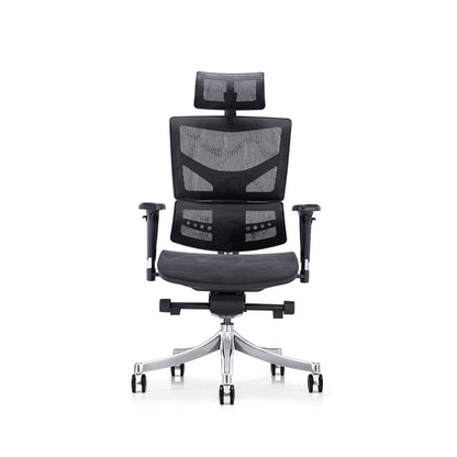 LASER PLUS Ergonomischer Bürostuhl / Schreibtischstuhl KRONOS Schwarz - Sitzhöhe 54 - 65 cm